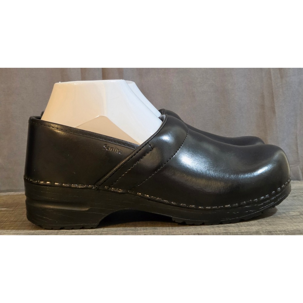 Sanita Leather Professional Clogs Women's Size EU 42 US 11 Black